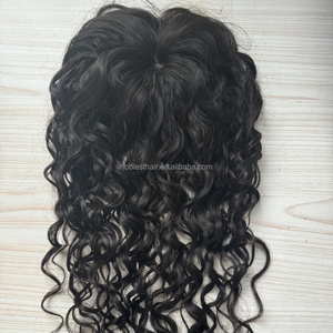 Topper de PU de seda 5,5x5,5 para <span class=keywords><strong>mujer</strong></span>, Color <span class=keywords><strong>Natural</strong></span>, doble seda, 100%, cabello humano, Clip, aspecto <span class=keywords><strong>Natural</strong></span>, novedad - Product Image 5