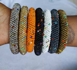 Embroidery Crafts Maasai African <b>Bracelet</b> <b>Boho</b> Beaded Bangles Exquisite Seedbead Bead Jewelry By AntiqueCreation - Product Image 4