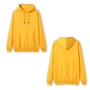 Sweat à capuche en molleton de coton anti-froissement doublé tricoté épais pour homme avec logo personnalisé en relief Impression numérique unie - Product Image 6