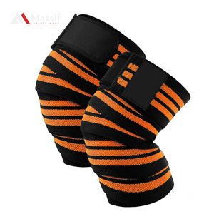 Sangles de soutien du genou élastiques de qualité supérieure, respirantes en Spandex/Polyester, fermeture réglable auto-agrippante, unisexe, logo personnalisé - Product Image 6