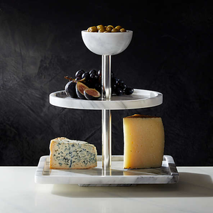 แท่นวางเค้กหินอ่อนทรงกลมฐานทองเหลืองหินขาวแท่นวางเค้กหินอ่อนสำหรับตกแต่ง - Product Image 2