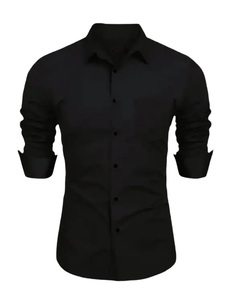 เสื้อเชิ้ตลำลองแขนยาวติดกระดุมสีพื้นและตัดกันสำหรับผู้ชายเสื้อลำลองระบายอากาศป้องกันการหดตัวสำหรับฤดูใบไม้ผลิฤดูใบไม้ร่วง - Product Image 2