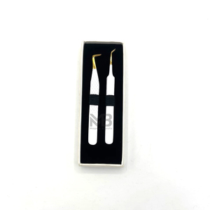 กล่องกระดาษแข็งเคลือบสีขาวแบบสองแหนบคุณภาพสูงมาก สำหรับแหนบต่อขนตา พร้อมชื่อแบรนด์ตามสั่ง - Product Image 3