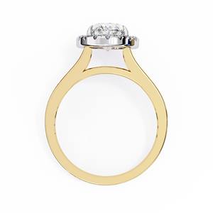 แหวนหมั้นทองคำ18K 14K สุดหรูพร้อม2.33 CT CT สไตล์ฮาโลเจนทรงรีทันสมัยได้รับการรับรองจากห้องปฏิบัติการ - Product Image 3