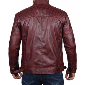 Venta al por mayor por encargo genuino Vintage Racer estilo hombres chaqueta de cuero transpirable con capucha cuello invierno elegante abrigo de calle - Product Image 4
