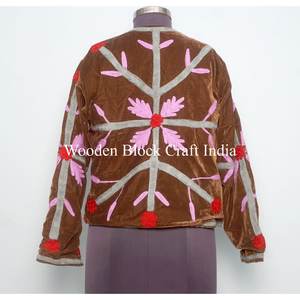 Veste élégante en velours Suzani brodée de haute qualité, nouveau motif, manteau unisexe, style bohème hippie indien, taille plus, manteau pour femmes - Product Image 5