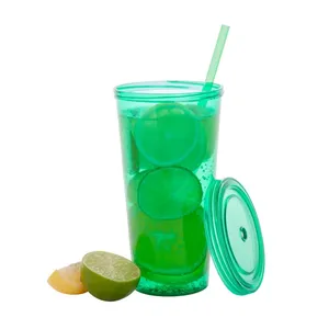 Gobelet personnalisé avec paille, en plastique Combler - Product Image 4