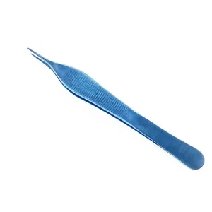 Forceps manuel en titane Adson Brown de 12,5 cm avec pointe dentée de 3 mm, instruments chirurgicaux ophtalmiques droits, Classe I - Product Image 1