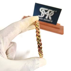 Twisted Dual Tone <b>Copper</b> <b>Bangle</b> Adjustable Open Cuff Handmade Traditional Lightweight Craft for <b>Men</b> Women Daily & Festive Wear - Product Image 6