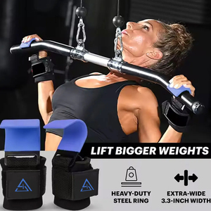 Adjustable Fitness Anti-slip <b>Gym</b> Grips Straps Wrist Support Weight Lifting Hooks for Unisex Fitness Accessories Power Hook - Product Image 5