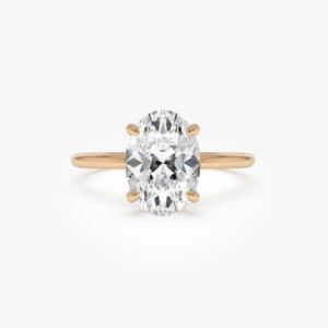 Radiant Oval Prong Set Lab Grown Diamond Engagement <b>Ring</b> 2.00 Ct E-F VS 14K Gold For Bridal Anniversary Gift - Product Image 2