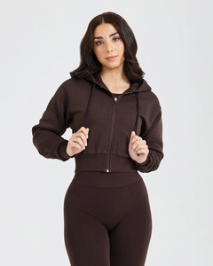 Sudadera con capucha para mujer de talla grande azul marino personalizada más vendida, ropa deportiva transpirable antiarrugas y de algodón para mujer - Product Image 6