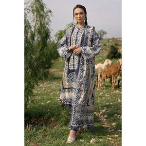 ชุดสูทผ้าลอนปักลายพิมพ์ 3 ชิ้น แบบยังไม่เย็บติดกัน พร้อมผ้าคลุมไหล่พิมพ์ลาย CL-52558 - Product Image 3