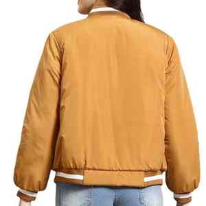 Chaquetas de mujer informales personalizadas de satén de última moda de nuevo estilo más vendidas, chaqueta universitaria de satén con cremallera para mujer - Product Image 2