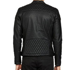 2024 veste en cuir de style High Street pour hommes personnalisée coupe ajustée avec col montant surdimensionné tendance de la mode moto en PU - Product Image 2