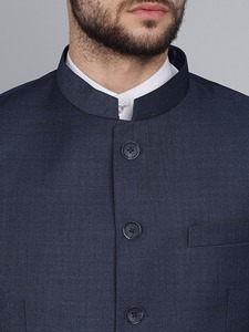 La Scoot Basic Solid Traje de hombre de 2 piezas Cómodo Poliéster Ropa formal larga Ajuste regular Cuello de muesca Antiarrugas Jodhpuri - Product Image 5