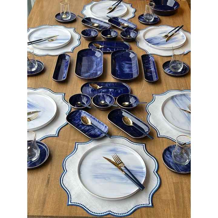 Breakfast Set Blue Wind 71 Pieces for 6 People