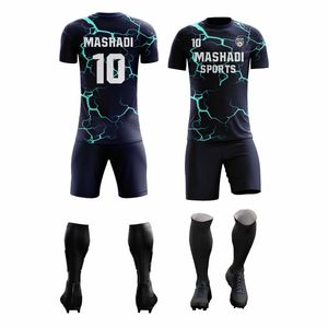 Conjuntos de Uniformes de Fútbol Cortos Sublimados Personalizados y Transpirables para Equipos de Club, 100% Poliéster, Absorben la Humedad, Protección UV - Product Image 1
