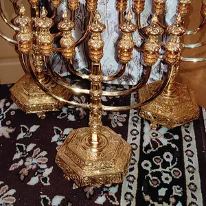 Solid Brass Israeli Menorah | Candelabrum