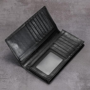 Portefeuille léger pour hommes de haute qualité en cuir véritable avec logo personnalisé long fabriqué à l'usine au prix de gros - Product Image 3