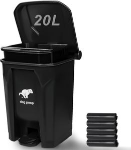 12L Eco-Friendly PP <b>Plastic</b> Foot Pedal Rectangular Dog Waste Bin with Odor Sealing for Home Office & Outdoor Use - Product Image 1