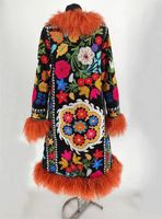 Manteau Kimono Brodé Suzani Style Bohème Européen Chic Boho Robe de Plage Longue Veste Femme Vintage Veste Marocaine Femme