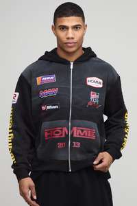 Sudaderas con capucha estampadas de algodón 100% para hombre con 500g de peso de tela Sudadera con cremallera Unisex Algodón personalizado Hombres Invierno - Product Image 6