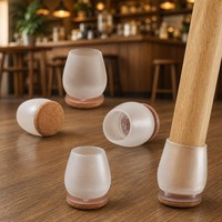 Protections de pieds de meubles en silicone transparent, anti-rayures, antidérapantes, silencieuses, pour les pieds de chaises et de tables