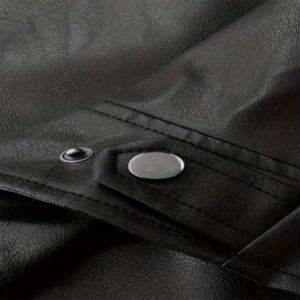 Veste en cuir pour homme de haute qualité, couleur noire, fermeture éclair sur le devant, quatre poches, vêtement décontracté, veste en cuir chaude pour l'hiver pour adulte - Product Image 4