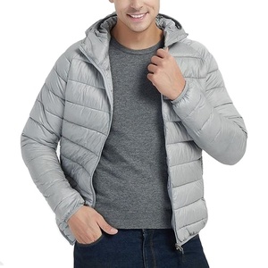 Vestes matelassées unisexes sur mesure 2026, grande taille, gris clair, manteau d'hiver tendance, fonction de chauffage, matériau imperméable, hommes femmes - Product Image 1