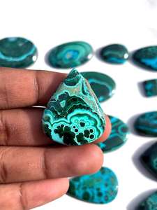 High Quality Chrysocolla Malachite Cabochon Lot For Sale Natural Rare Gemstone Bulk Wholesale Deal - Product Image 5