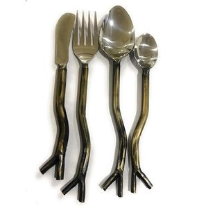 Juego de cubiertos de restaurante de acero inoxidable Chapado en plata hechos a mano al por mayor - Product Image 5