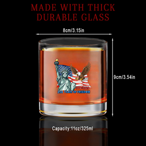 Copo de Vidro Redondo Inquebrável para Whisky, Lembrança Personalizada do 250º Aniversário dos EUA, Atacado - Product Image 3