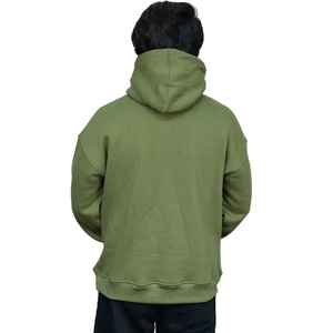 400g 100% coton pull à capuche pour hommes lourd polaire Streetwear Logo personnalisé broderie décontracté mode kaki sweat - Product Image 3