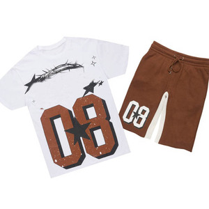 Conjunto de Camiseta y Pantalones Cortos para Hombre, Diseño Minimalista, Traje Deportivo de Dos Piezas para Entrenamiento, Gimnasio, Ejercicio, Uso Diario - Product Image 5