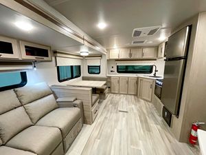 Modern design mini lite Aluminum teardrop caravan 4 to 6 person travel trailer Slide out <b>kitchen</b> option - Product Image 5