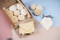 Lot de 5 serviettes en mousseline pour adolescents, 100 % coton biologique tissé, haute qualité, écologiques, 30x30cm, du fabricant vietnamien