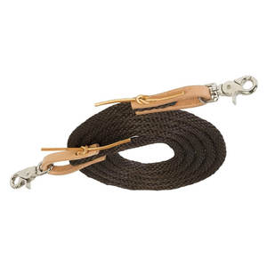 Riendas de cuerda de polietileno duraderas, extremos a presión, polipropileno trenzado, riendas de caballo, barril, carreras, sendero, equitación, pantalones de entrenamiento, ligeros - Product Image 3