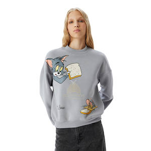 Sudaderas de Cuello Redondo para Mujer, a la Moda, 100% Algodón, Logotipo Personalizado, Impresión Frontal, Manga Larga, Tops de Invierno, Venta al Por Mayor - Product Image 3