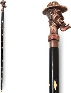 Elegante Bastón Unisex de Sherlock Holmes, Cómodo Eje de Madera, Latón, Artículo de Colección, Regalo - Product Image 5