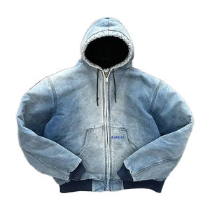 Sudaderas con Capucha Personalizadas de Alta Calidad para Hombre, al por Mayor, 100% Algodón, Felpa, con Cierre, Estilo Holgado, Protección Solar, Hombros Caídos, OEM para Invierno - Product Image 5