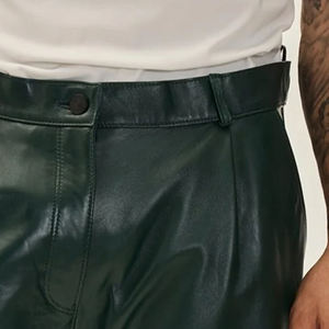 Men's High Quality 100% Genuine Leather <b>Shorts</b> Casual Style High Streetwear Men Leather <b>Shorts</b> For Online Sale - Product Image 4