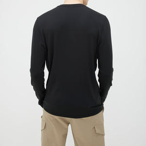 Camiseta Henley Casual de Manga Larga, Lisa, con Logotipo Personalizado en la Parte Delantera, Talla Grande, Transpirable, Ajustada, de Algodón y Fibra de Bambú - Product Image 5