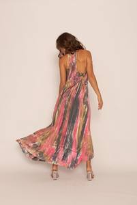 <b>Dresses</b> Elegant Women Sexy Hand Made Tie Dye Print Spaghetti Strap Holiday Wear Beach <b>Maxi</b> <b>Dresses</b> Premium Product - Product Image 3