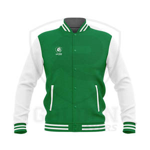 2023 nouvelle veste universitaire blanc/vert de qualité supérieure à la mode pour hommes vêtements décontractés Bomber veste universitaire pour hommes - Product Image 1