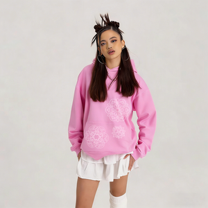 Top Quality Men Cotton Puff Print Tears Flower Hoodies Designer Sweatshirt, Unisex Trendy American Street Style <b>Tracksuit</b> <b>Set</b> - Product Image 3