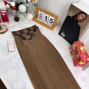 Extensiones de cabello Remy vietnamita # 6C de 24 pulgadas Premium Luxury Seamless Clip-In HD Lace Materia prima Cabello humano virgen de lujo - Product Image 5