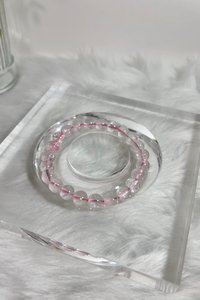 สร้อยข้อมือลูกปัดคริสตัลโรสควอตซ์เครื่องประดับอัญมณีธรรมชาติสำหรับผู้หญิงการรักษาพลังงานความรักและความสมดุลทางอารมณ์ - Product Image 4