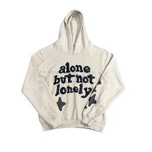 Top Quality Heavyweight 100% Cotton Hoodie <b>Wreath</b> Line Puff Printing Oversized Men's Hoodies - Product Image 1