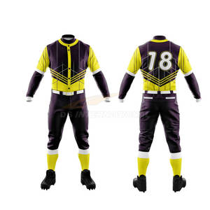 Vente en gros d'usine Ensemble de vêtements de sport avec maillot de baseball à boutons pour hommes, uniforme de baseball respirant pour hommes - Product Image 1